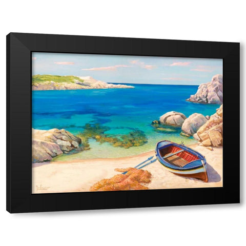 Sardegna Black Modern Wood Framed Art Print by Galasso, Adriano