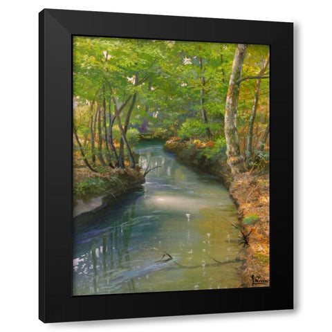 Nel bosco Black Modern Wood Framed Art Print by Galasso, Adriano