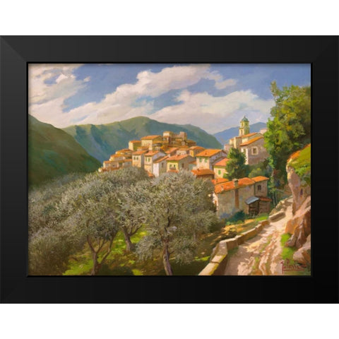 Borgo degli ulivi Black Modern Wood Framed Art Print by Galasso, Adriano