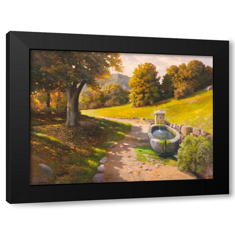 Sentiero tra i boschi Black Modern Wood Framed Art Print by Galasso, Adriano