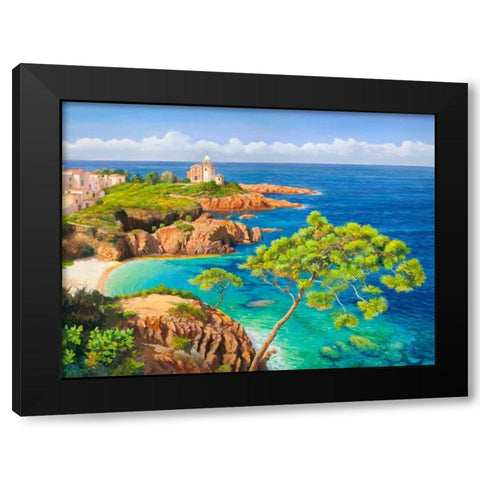 Costa del Mediterraneo Black Modern Wood Framed Art Print by Galasso, Adriano