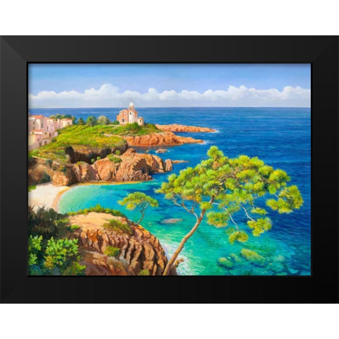Costa del Mediterraneo Black Modern Wood Framed Art Print by Galasso, Adriano