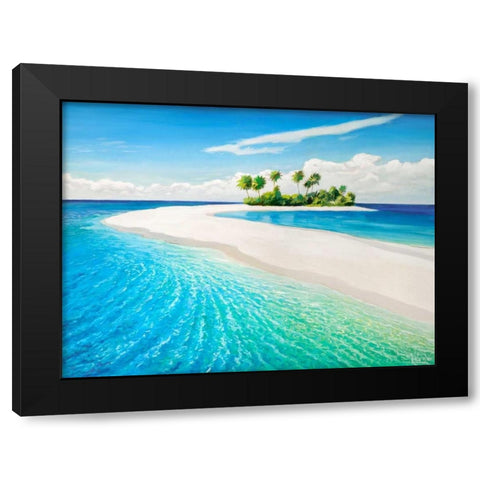 Isola tropicale Black Modern Wood Framed Art Print with Double Matting by Galasso, Adriano