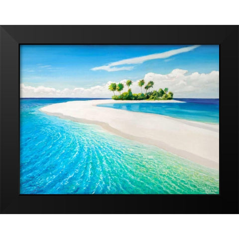 Isola tropicale Black Modern Wood Framed Art Print by Galasso, Adriano