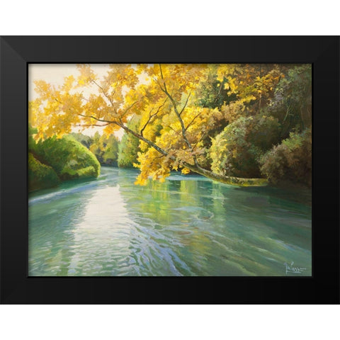 Fiume sereno Black Modern Wood Framed Art Print by Galasso, Adriano