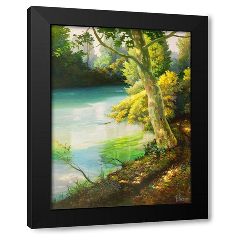 Sulla sponda del fiume Black Modern Wood Framed Art Print with Double Matting by Galasso, Adriano