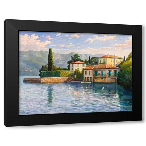 Villa sul lago Black Modern Wood Framed Art Print by Galasso, Adriano