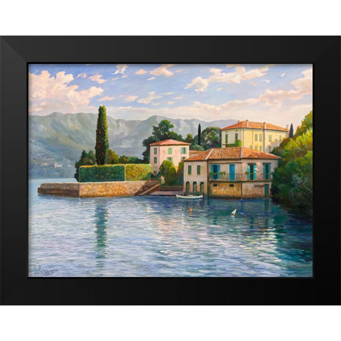 Villa sul lago Black Modern Wood Framed Art Print by Galasso, Adriano