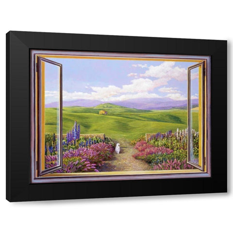 Paesaggio toscano Black Modern Wood Framed Art Print with Double Matting by Del Missier, Andrea