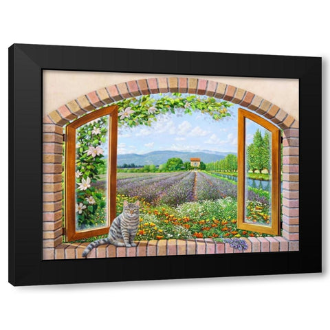 Finestra in provenza Black Modern Wood Framed Art Print with Double Matting by Del Missier, Andrea