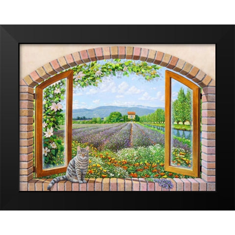 Finestra in provenza Black Modern Wood Framed Art Print by Del Missier, Andrea