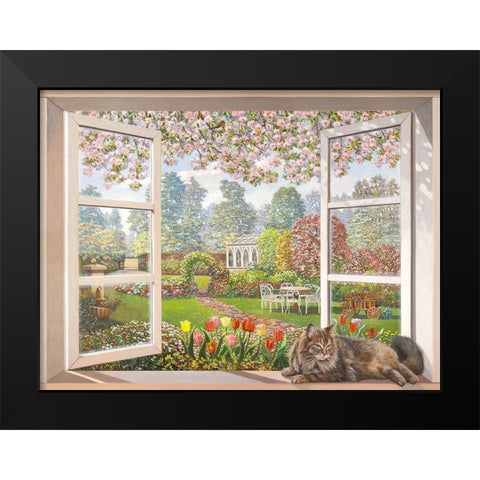 Giardino italiano Black Modern Wood Framed Art Print by Andrea, Del Missier