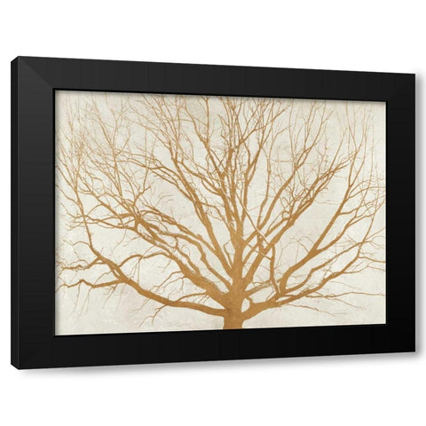 Golden Tree Black Modern Wood Framed Art Print by Aprile, Alessio