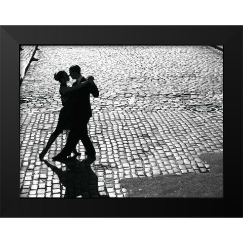 Dancers performing the Tango Black Modern Wood Framed Art Print by Anonymous