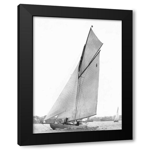 Sailing in Sydney Harbour Black Modern Wood Framed Art Print by Anonymous