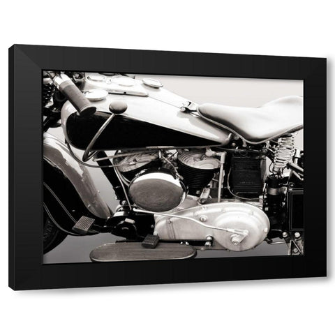 Vintage American V-Twin engine (detail) Black Modern Wood Framed Art Print with Double Matting by Gasoline Images