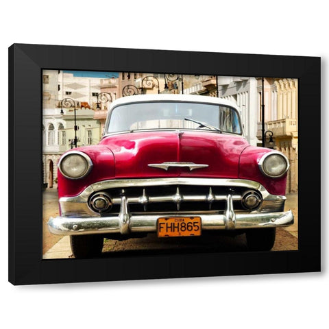 Classic American car in Habana, Cuba Black Modern Wood Framed Art Print by Gasoline Images