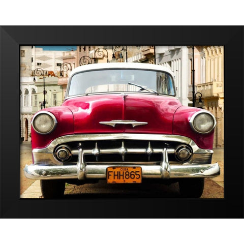 Classic American car in Habana, Cuba Black Modern Wood Framed Art Print by Gasoline Images