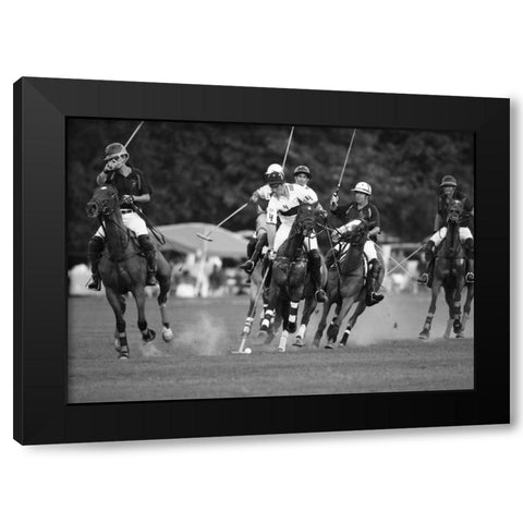 Polo players, New York Black Modern Wood Framed Art Print with Double Matting by Anonymous