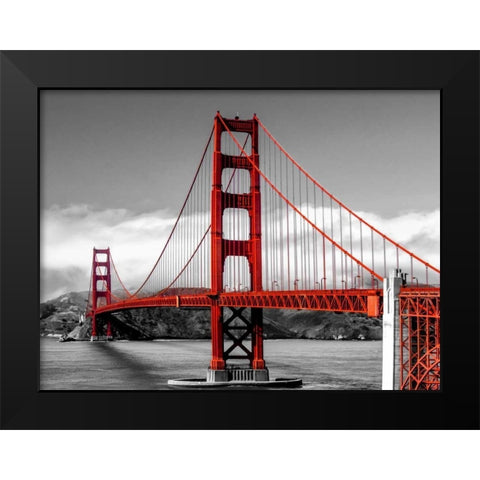 Golden Gate Bridge, San Francisco Black Modern Wood Framed Art Print by Pangea Images