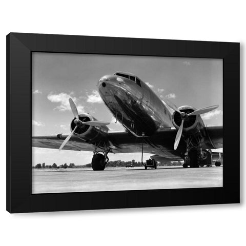 1940s Passenger Airplane Black Modern Wood Framed Art Print by Armstrong Roberts, H.