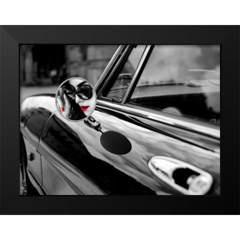 Spyder Girl Black Modern Wood Framed Art Print by Julian Lauren