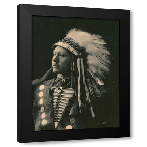 John Hollow Horn Bear- Sioux- 1898 Black Modern Wood Framed Art Print by Anonymous