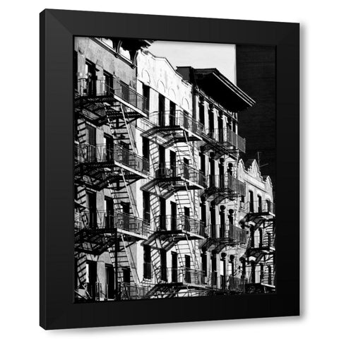 Fire Escapes in Manhattan, NYC Black Modern Wood Framed Art Print by Lauren, Julian