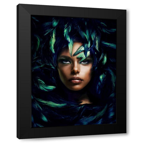 Shimmering Goddess Black Modern Wood Framed Art Print by Lauren, Julian