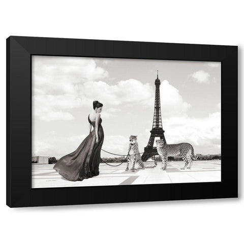 Trocadero View (detail) Black Modern Wood Framed Art Print with Double Matting by Lauren, Julian