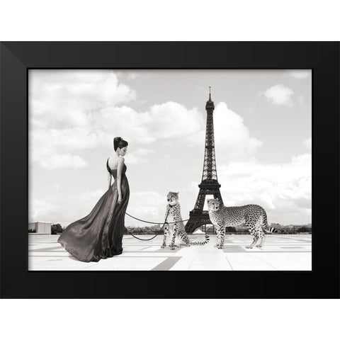 Trocadero View (detail) Black Modern Wood Framed Art Print by Lauren, Julian