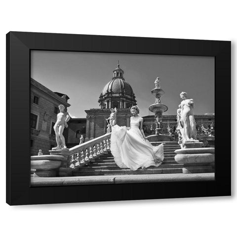 Escalier en Italie (detail) Black Modern Wood Framed Art Print with Double Matting by Haute Photo Collection