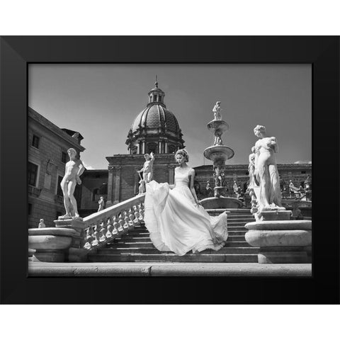 Escalier en Italie (detail) Black Modern Wood Framed Art Print by Haute Photo Collection