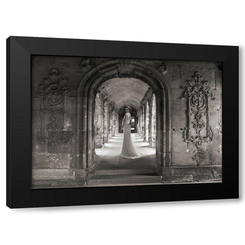 Under a Roman Colonnade Black Modern Wood Framed Art Print with Double Matting by Haute Photo Collection