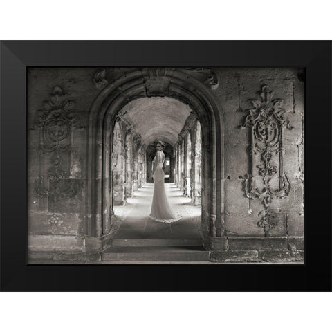 Under a Roman Colonnade Black Modern Wood Framed Art Print by Haute Photo Collection