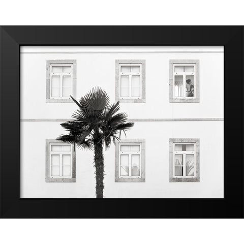 Hotel Room Black Modern Wood Framed Art Print by Lauren, Julian