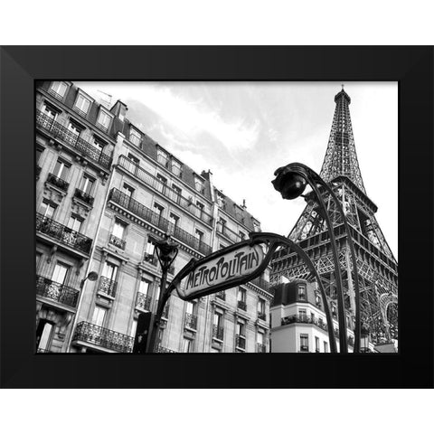 Metropolitain, Paris Black Modern Wood Framed Art Print by Pangea Images