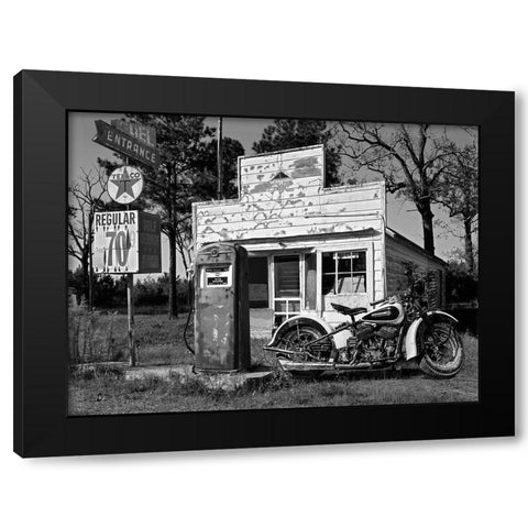 Abandoned gas station, New Mexico Black Modern Wood Framed Art Print with Double Matting by Gasoline Images