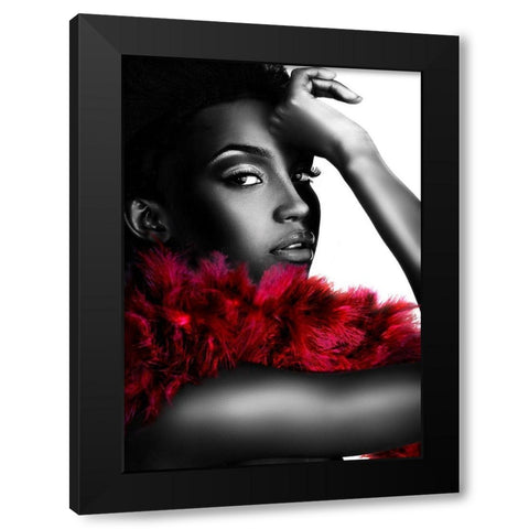 Black Pearl Black Modern Wood Framed Art Print by Julian, Lauren