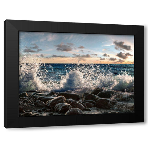 Waves crashing, Point Reyes, California Black Modern Wood Framed Art Print by Pangea Images