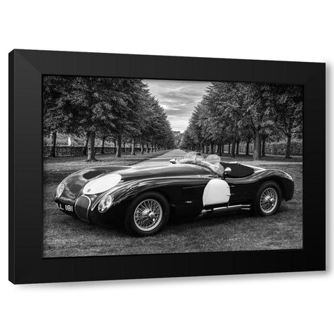 Vintage Roadster in a Park Black Modern Wood Framed Art Print with Double Matting by Gasoline Images