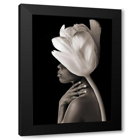 Flowerchild-2 Black Modern Wood Framed Art Print with Double Matting by Lauren, Julian