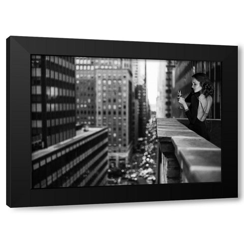 In Manhattan Black Modern Wood Framed Art Print with Double Matting by Lauren, Julian