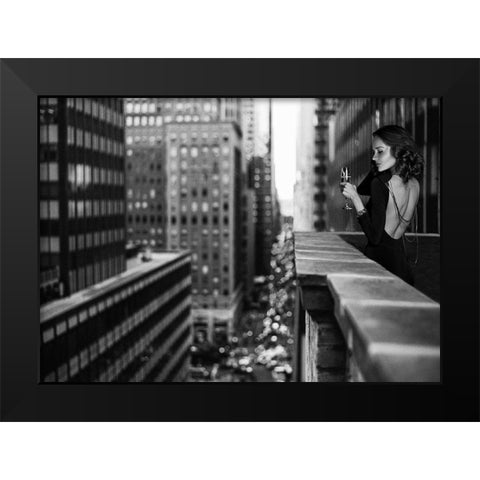 In Manhattan Black Modern Wood Framed Art Print by Lauren, Julian