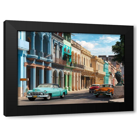 Avenida in Havana, Cuba Black Modern Wood Framed Art Print with Double Matting by Pangea Images