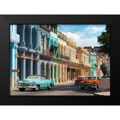 Avenida in Havana, Cuba Black Modern Wood Framed Art Print by Pangea Images