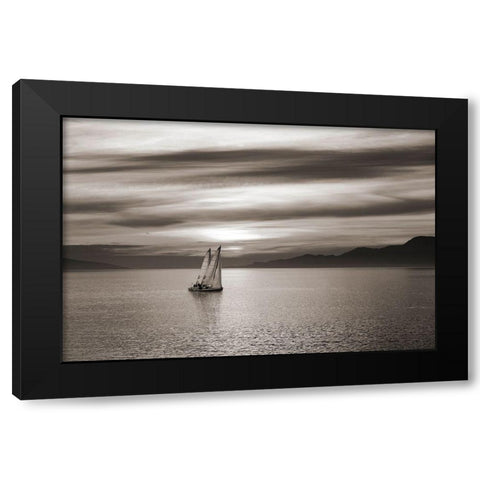 Set Sails Black Modern Wood Framed Art Print with Double Matting by Pangea Images