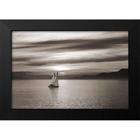 Set Sails Black Modern Wood Framed Art Print by Pangea Images