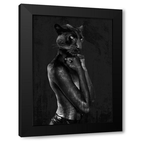 Black Chick Black Modern Wood Framed Art Print with Double Matting by VizLab