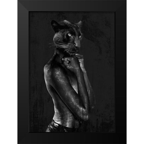 Black Chick Black Modern Wood Framed Art Print by VizLab